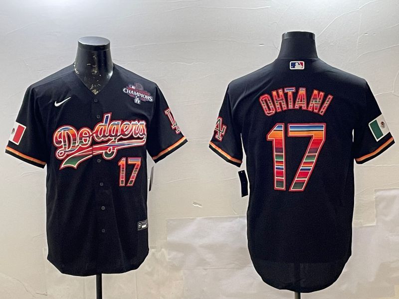 Men Los Angeles Dodgers 17 Ohtani Black Game 2025 Nike MLB Jersey style 2263